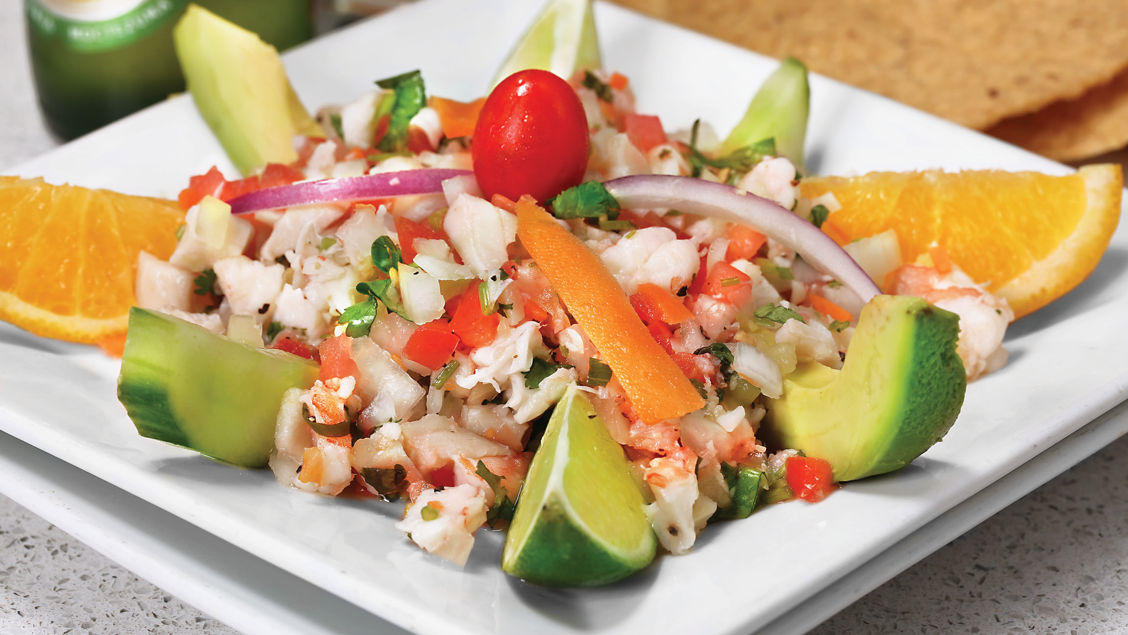 Order Tostada de Ceviche food online from Brothers Mexican Grill store, La Grange on bringmethat.com