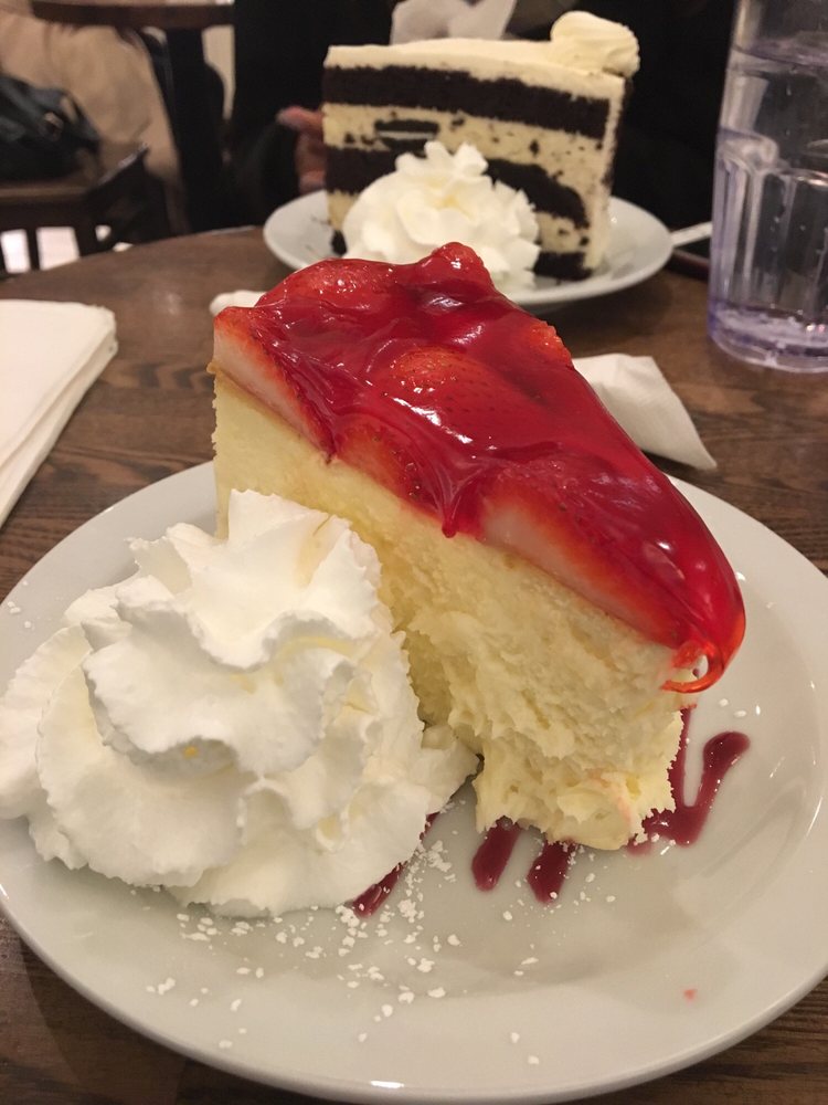 Order Slice of Strawberry Cheesecake food online from Six Corners Café store, North Bergen on bringmethat.com