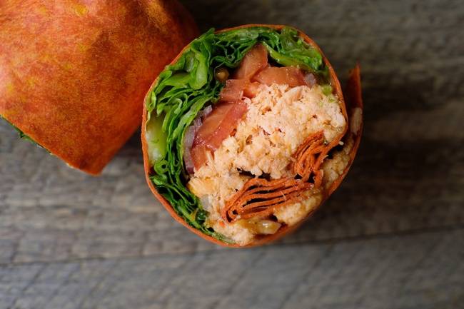 Order Jerk Salmon Wrap food online from Get Fruity Cafe #2 store, College Park on bringmethat.com