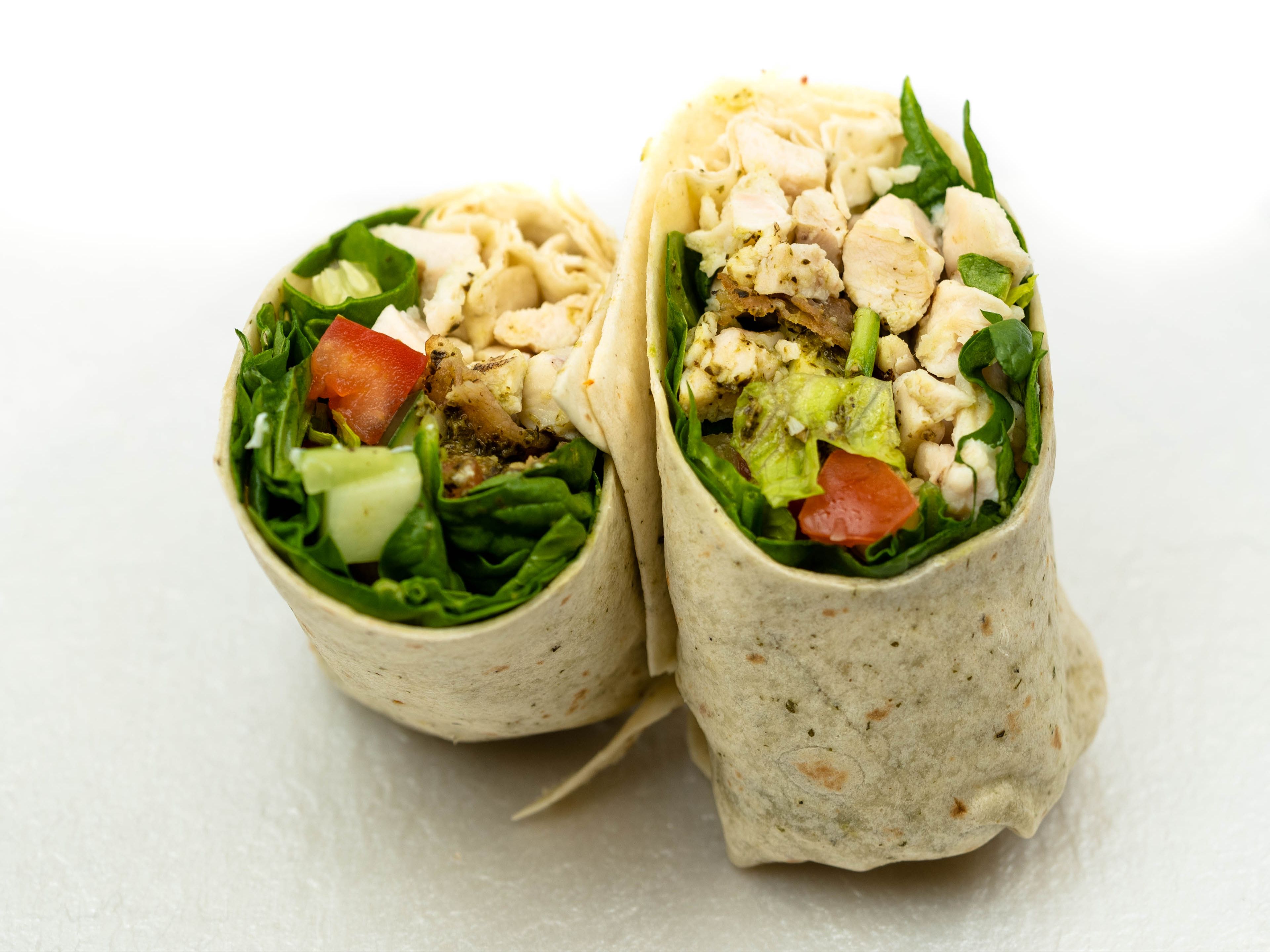 Order CHICKEN PESTO WRAP food online from Clean Eatz store, Canton on bringmethat.com