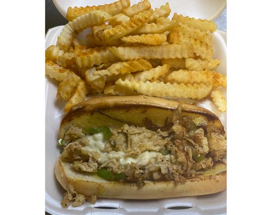 Order Chicken Philly and Fries food online from Dessence Cafe store, East Point on bringmethat.com