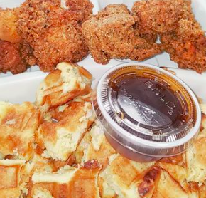 Order Chicken & Waffles food online from Jackee's Jamaican Cafe store, Coram on bringmethat.com