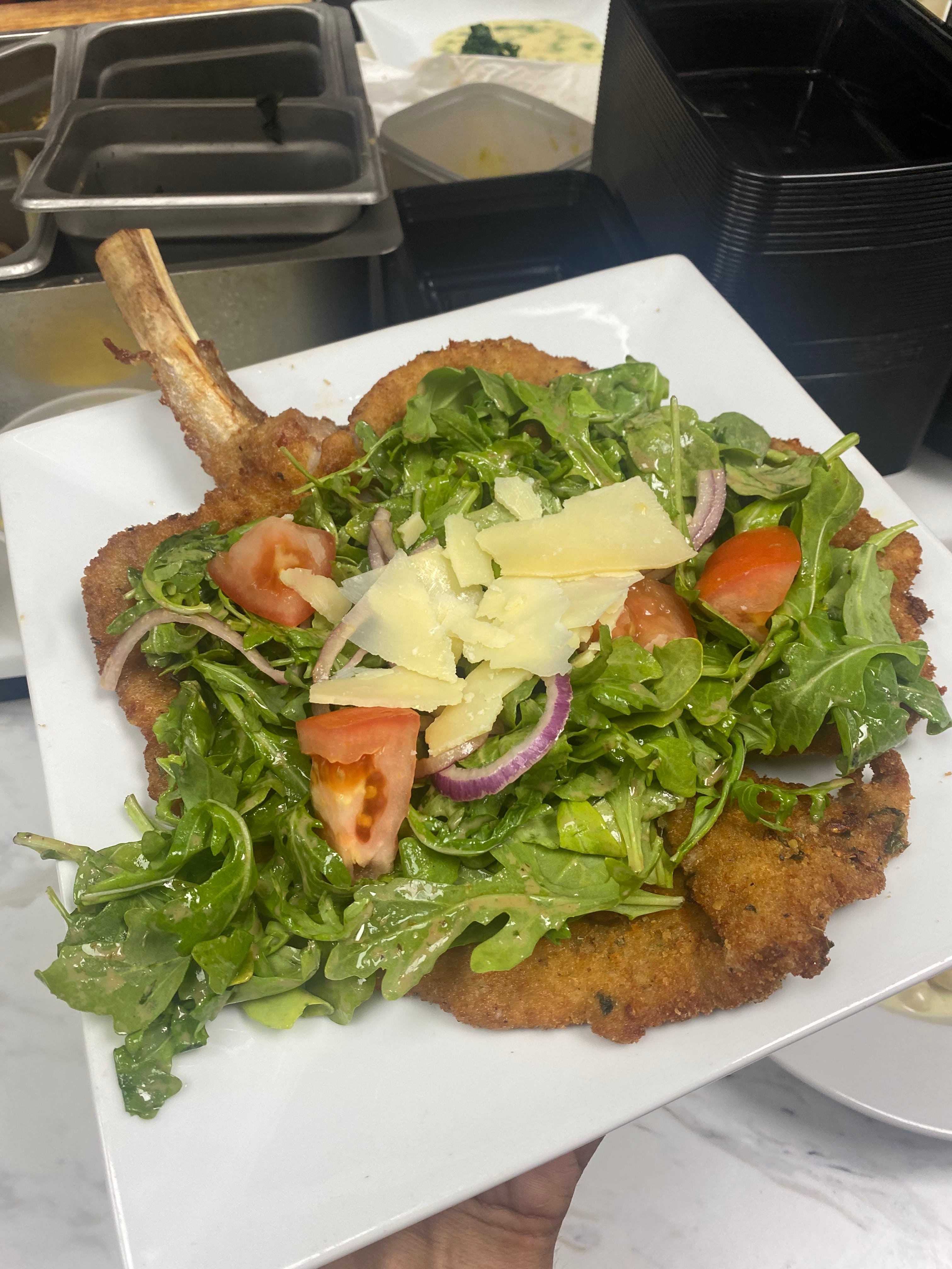 Order Veal Chop Milanese - Veal Chop Milanese food online from Rocco Of Roc Beach store, Rockaway Park on bringmethat.com