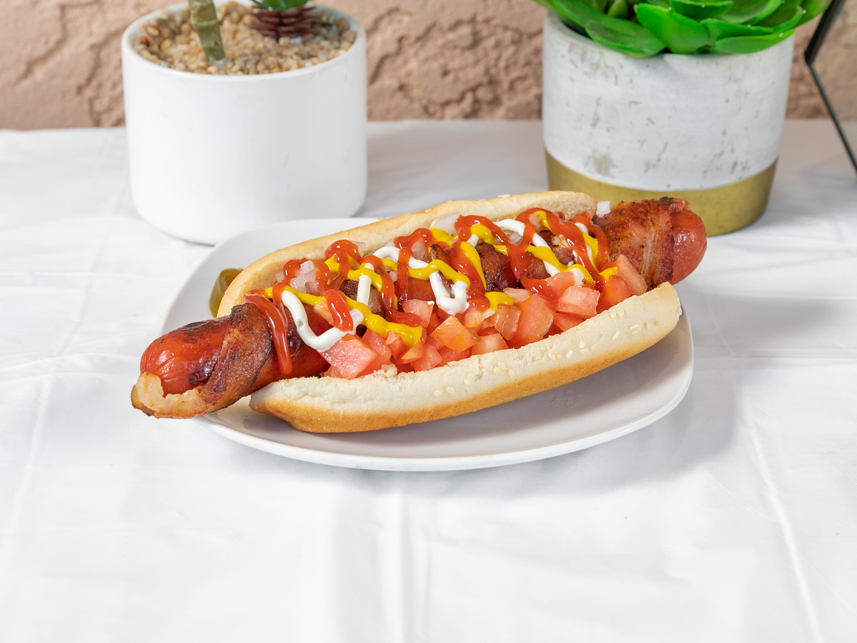 Order Bacon Wrapped Hot Dog food online from Red Bird Market store, National City on bringmethat.com