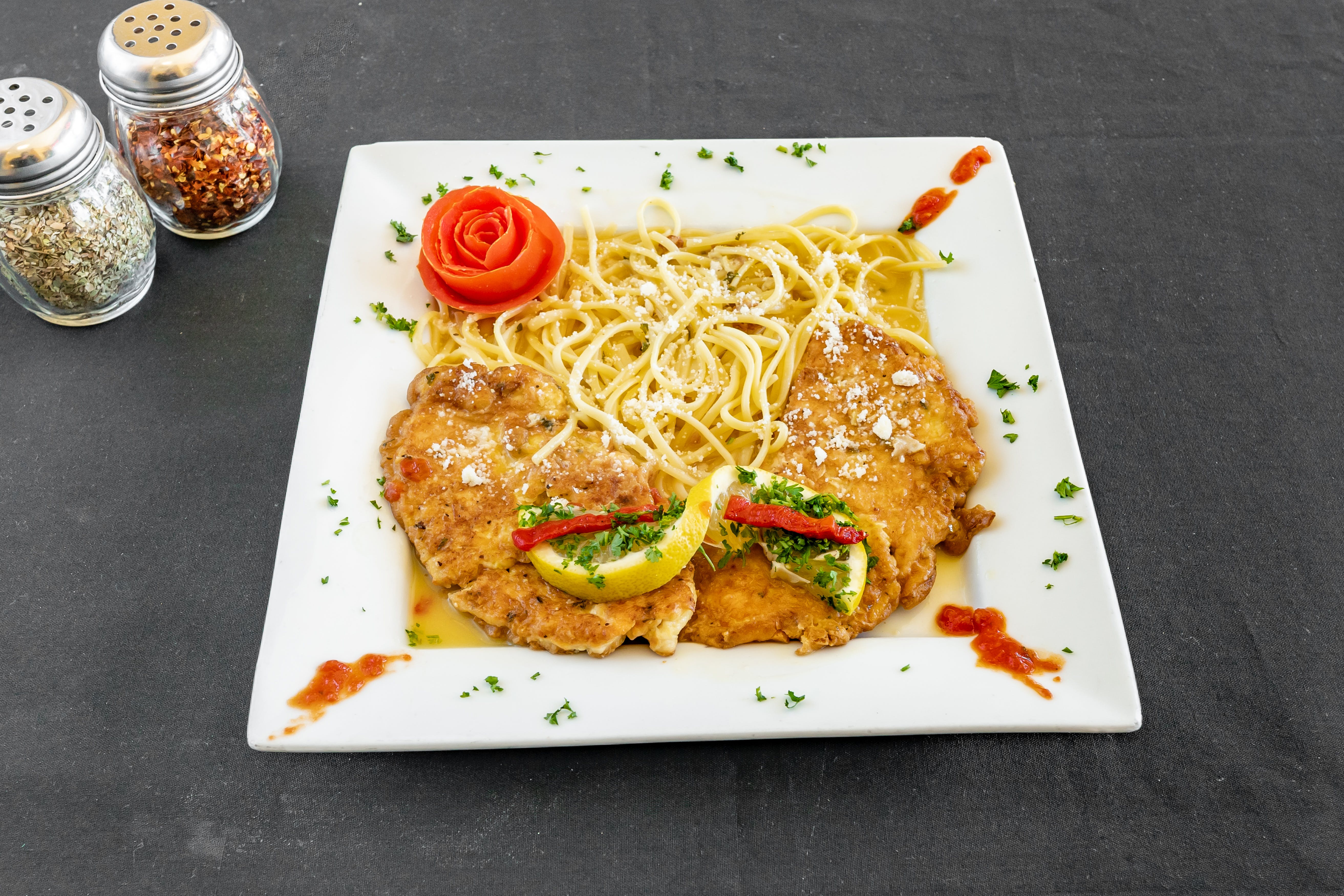 Order Chicken Francese - Entree food online from Frank's Pizza store, Hatboro on bringmethat.com