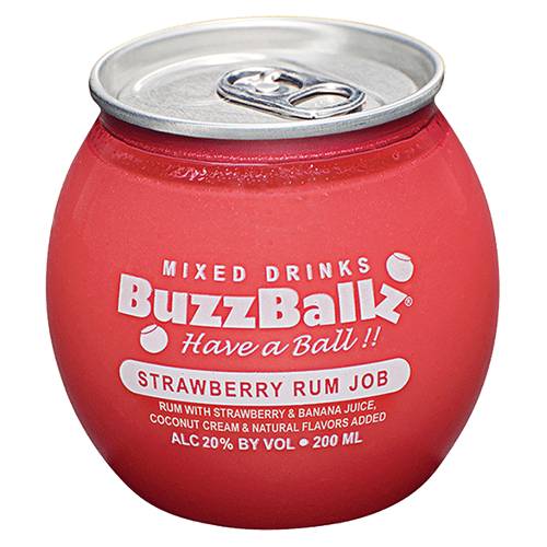 Order Buzzballz Strawberry Rum - 200ml/Single food online from Bottle Shop & Spirits store, Los Alamitos on bringmethat.com