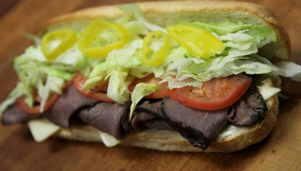 Order 12" Roast Beef Sub food online from Bravo pizza and subs store, Los Angeles on bringmethat.com