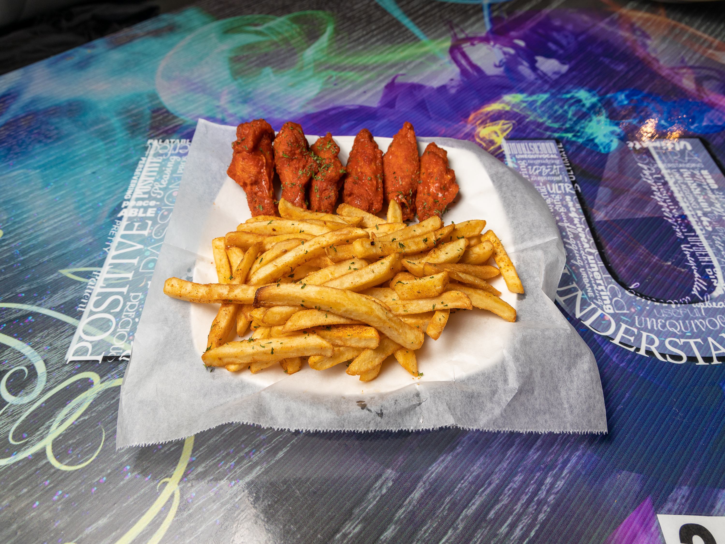 Order Wings & Fries Combo Platter food online from Plush Bar And Grill store, Houston on bringmethat.com