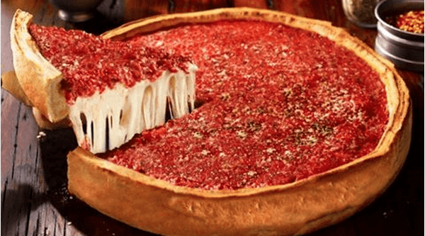 Order 12" Medium Chicago Deep Dish Cheese Pizza food online from Surfside Pizza store, San Clemente on bringmethat.com