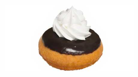 Order Chocolate Icing with Vanilla Cream Donut food online from Factory Donuts store, Media on bringmethat.com