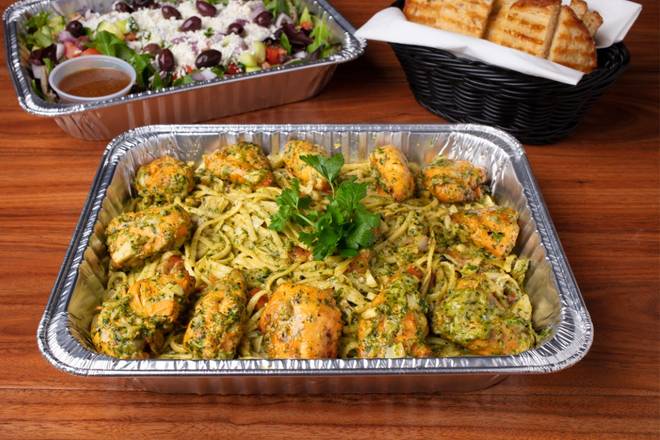 Order Pesto Linguine With Chicken food online from Panini Kabob Grill store, Newport Beach on bringmethat.com