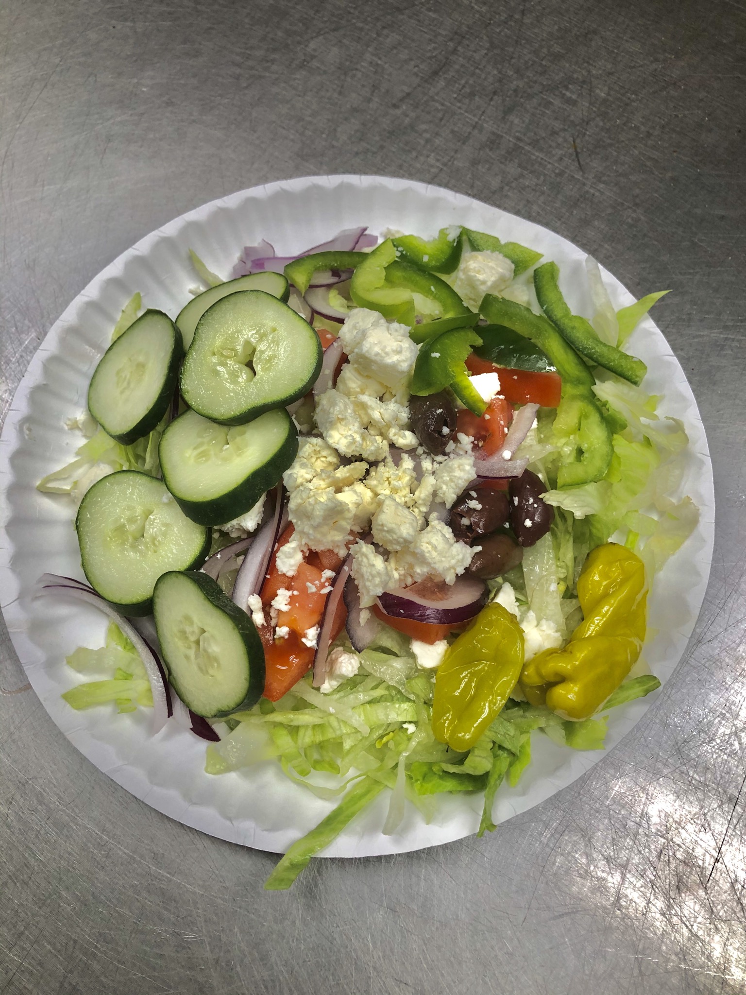 Order Greek Salad food online from Pizza Boli's store, Pasadena on bringmethat.com