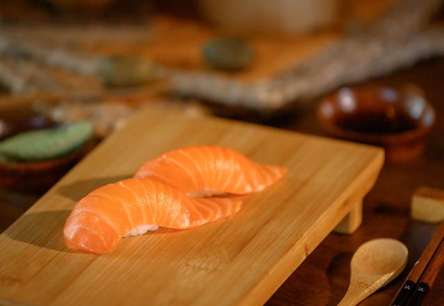 Order Salmon Nigiri (Sake) (2 pcs) food online from Wabi-Sabi Sushi Bar & Restaurant store, Seattle on bringmethat.com