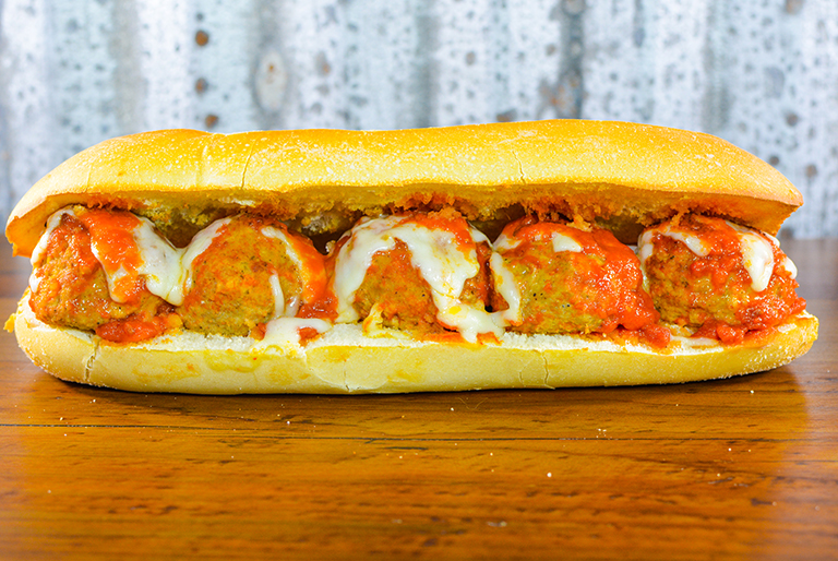 Order Meatball Parmigiana Sandwich food online from Ciconte Pizzeria Gibbstown store, Greenwich Township on bringmethat.com