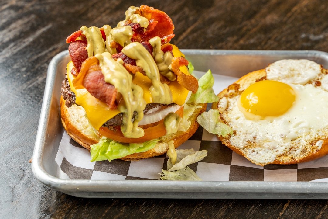 Order Sunday Morning food online from The Grind Burger Bar store, The Colony on bringmethat.com