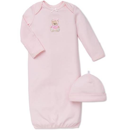Order Little Me® 2-Piece Sweet Bear Long-Sleeve Gown and Hat Set in Pink food online from Bed Bath & Beyond store, Lancaster on bringmethat.com