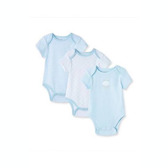 Order Little Me® Size 3M 3-Pack Welcome to World Short Sleeve Bodysuits in Blue food online from Bed Bath & Beyond store, Lancaster on bringmethat.com
