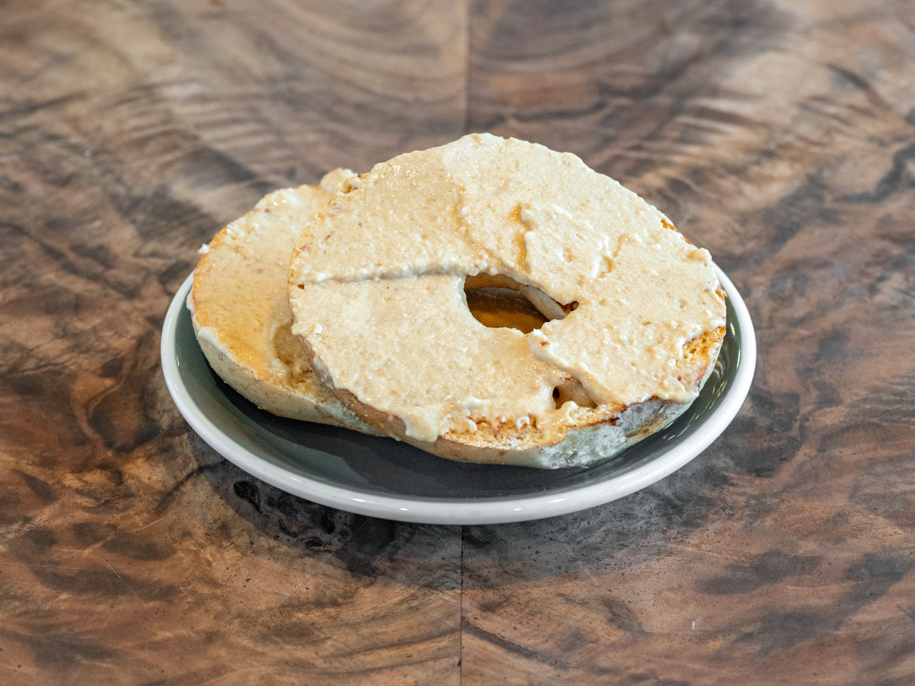 Order Bagel with Hummus food online from Gus All Day Cafe-Noriega store, San Francisco on bringmethat.com