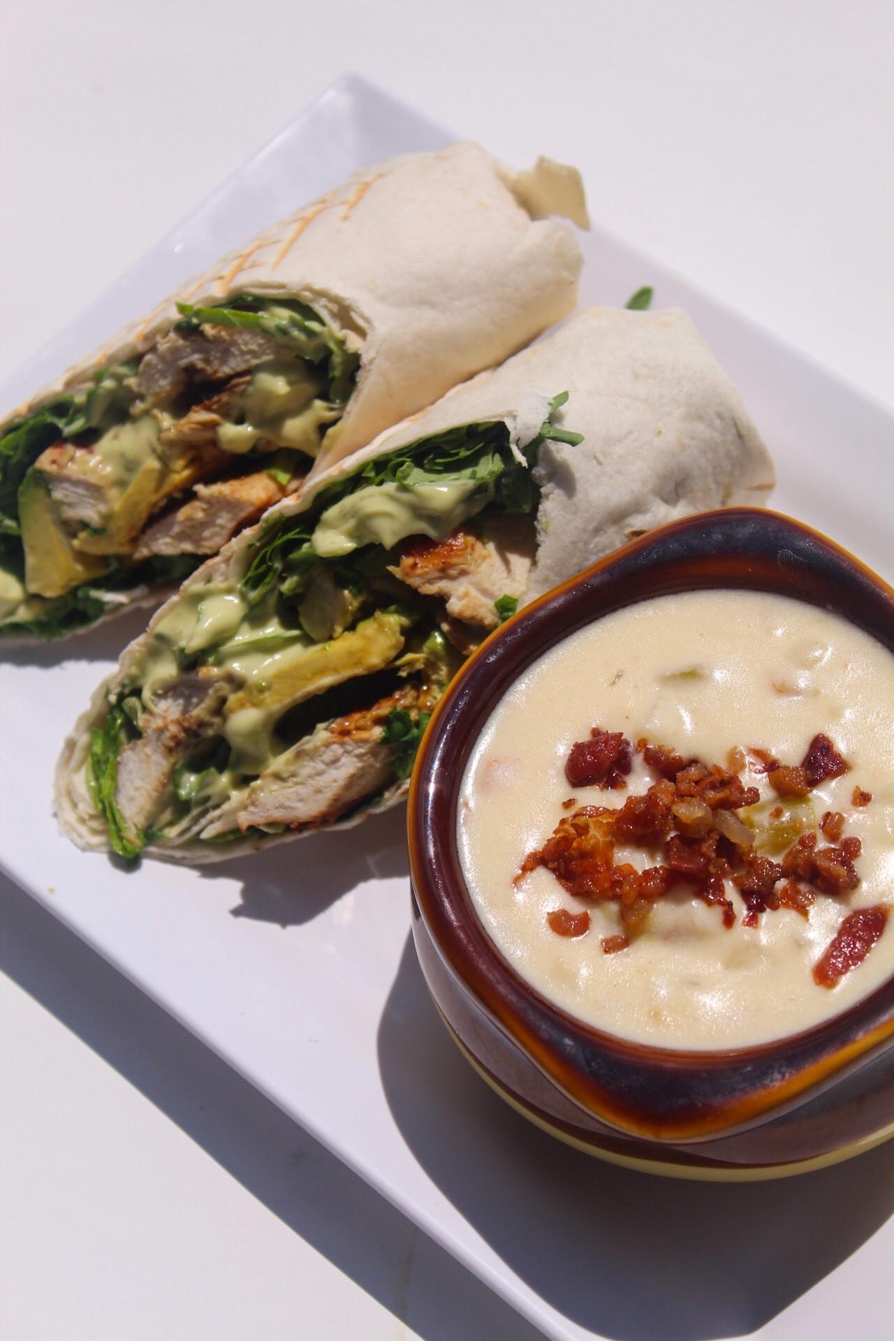 Order CHICKEN AVOCADO WRAP food online from Wisk Am Eatery store, Prosper on bringmethat.com