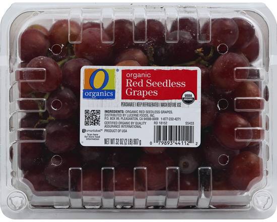 Order O Organics · Organic Red Seedless Grapes (2 lb) food online from Shaw's store, Windham on bringmethat.com