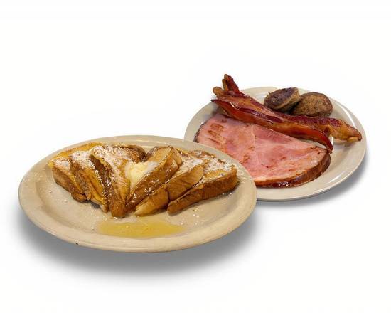 Order French Toast with Bacon, Ham or Sausage food online from Norma's Cafe store, Frisco on bringmethat.com