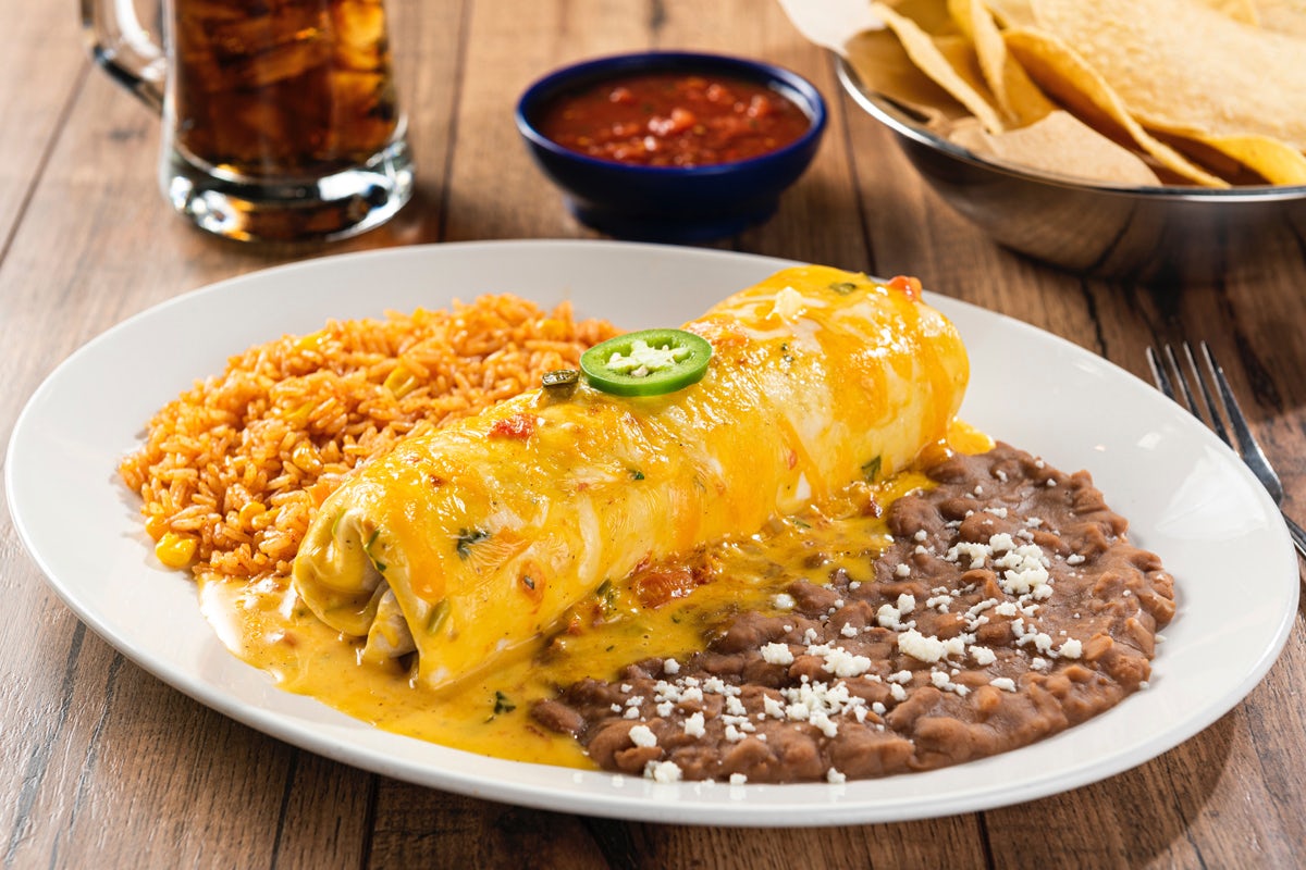 Order Bean & Cheese Burrito food online from On The Border store, Arlington on bringmethat.com