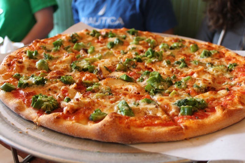 Order Chicken Broccoli Pizza - Medium 16'' (6 Slices) food online from Little Italy Pizza store, Brooklyn on bringmethat.com