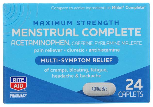 Order Rite Aid Pharmacy Menstrual Multi Symptom Relief Maximum Strength (24 ct) food online from Rite Aid store, BUTLER on bringmethat.com