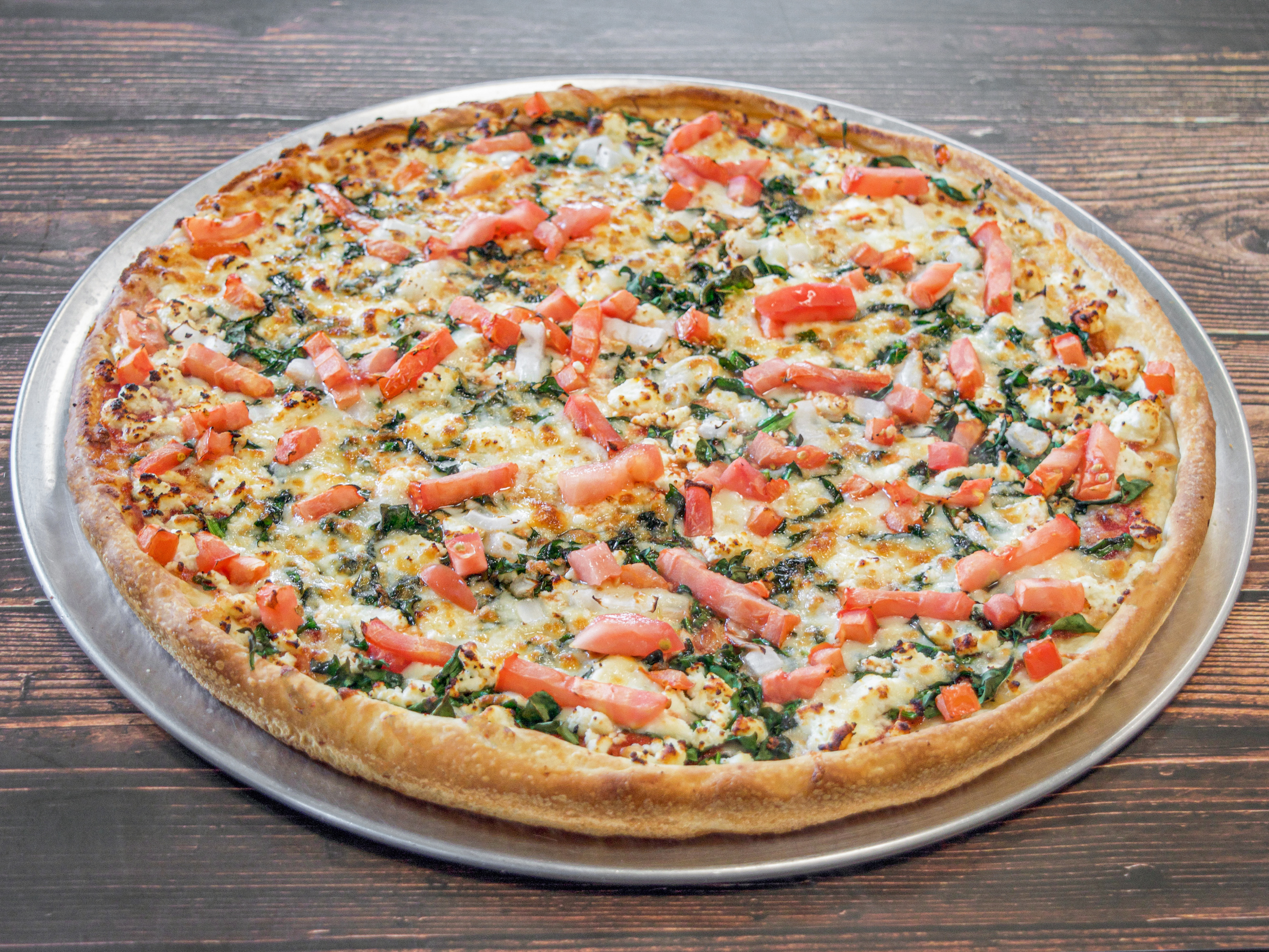 Order Small Greek Gourmet Pizza food online from Nick Pizza store, Quincy on bringmethat.com