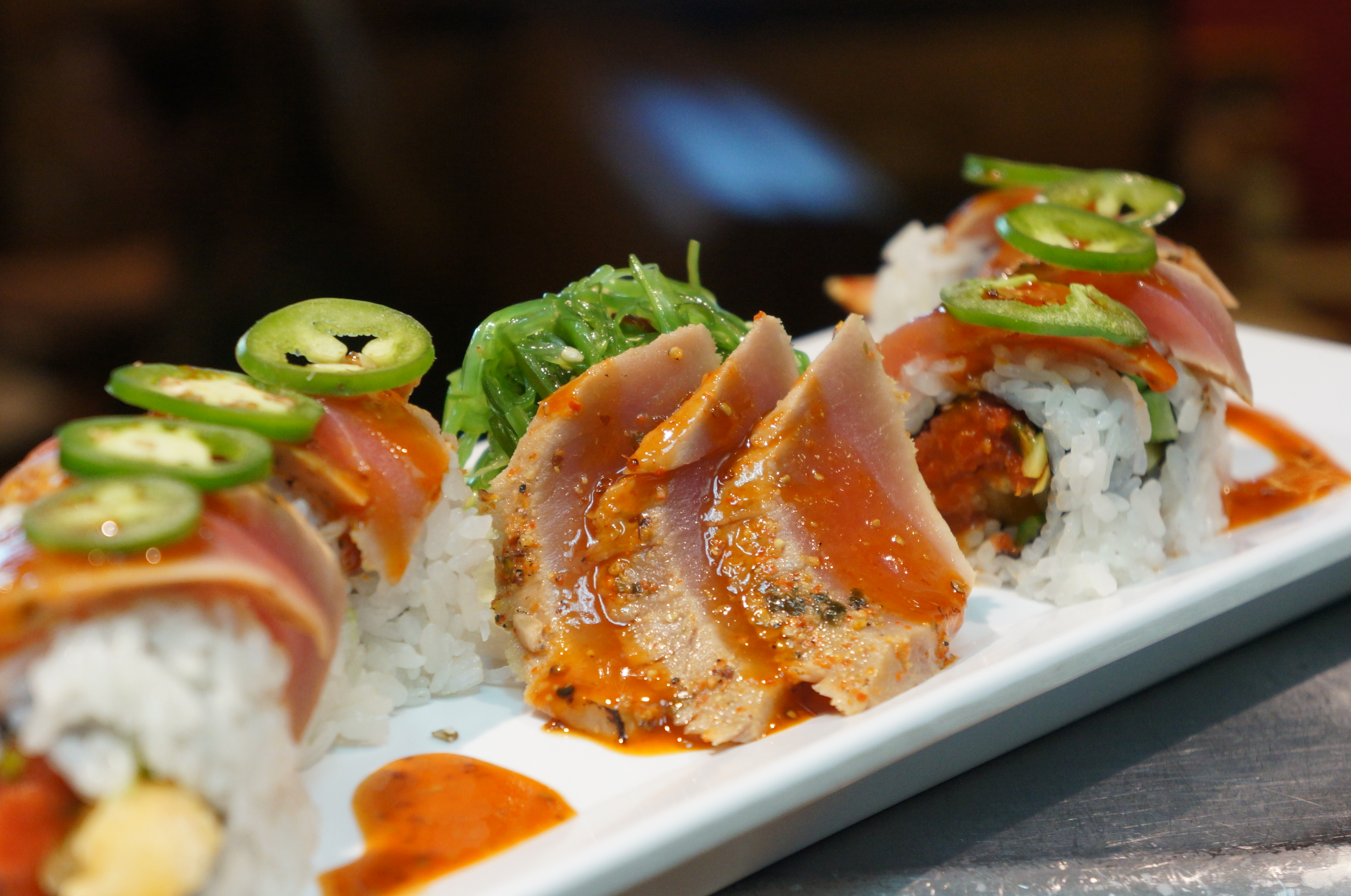 Order Spicy Tuna Tataki Roll food online from Ki Sushi & Sake Bar store, Buena Park on bringmethat.com