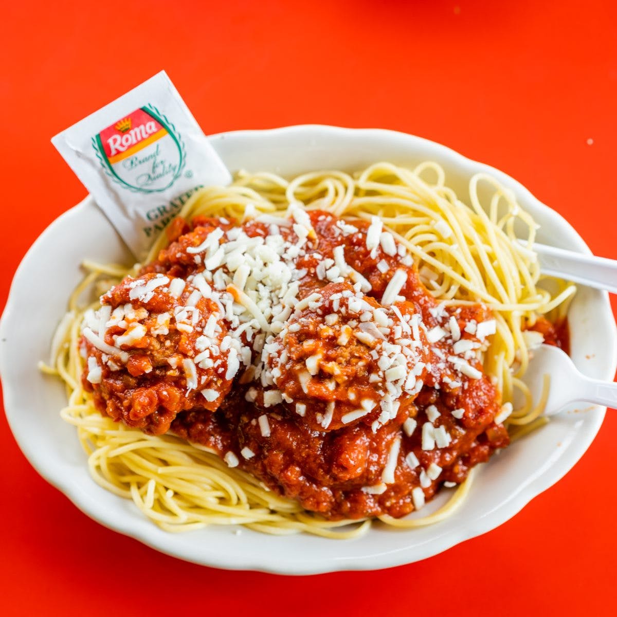 Order Spaghetti with Meatballs - Italian Pasta Dishes food online from Vinces Italian Pizza store, Amarillo on bringmethat.com