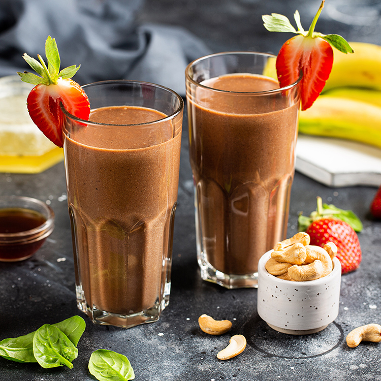 Order Choco-Craving with 4 Boosters Smoothie food online from Green Point Juicery store, Morristown on bringmethat.com