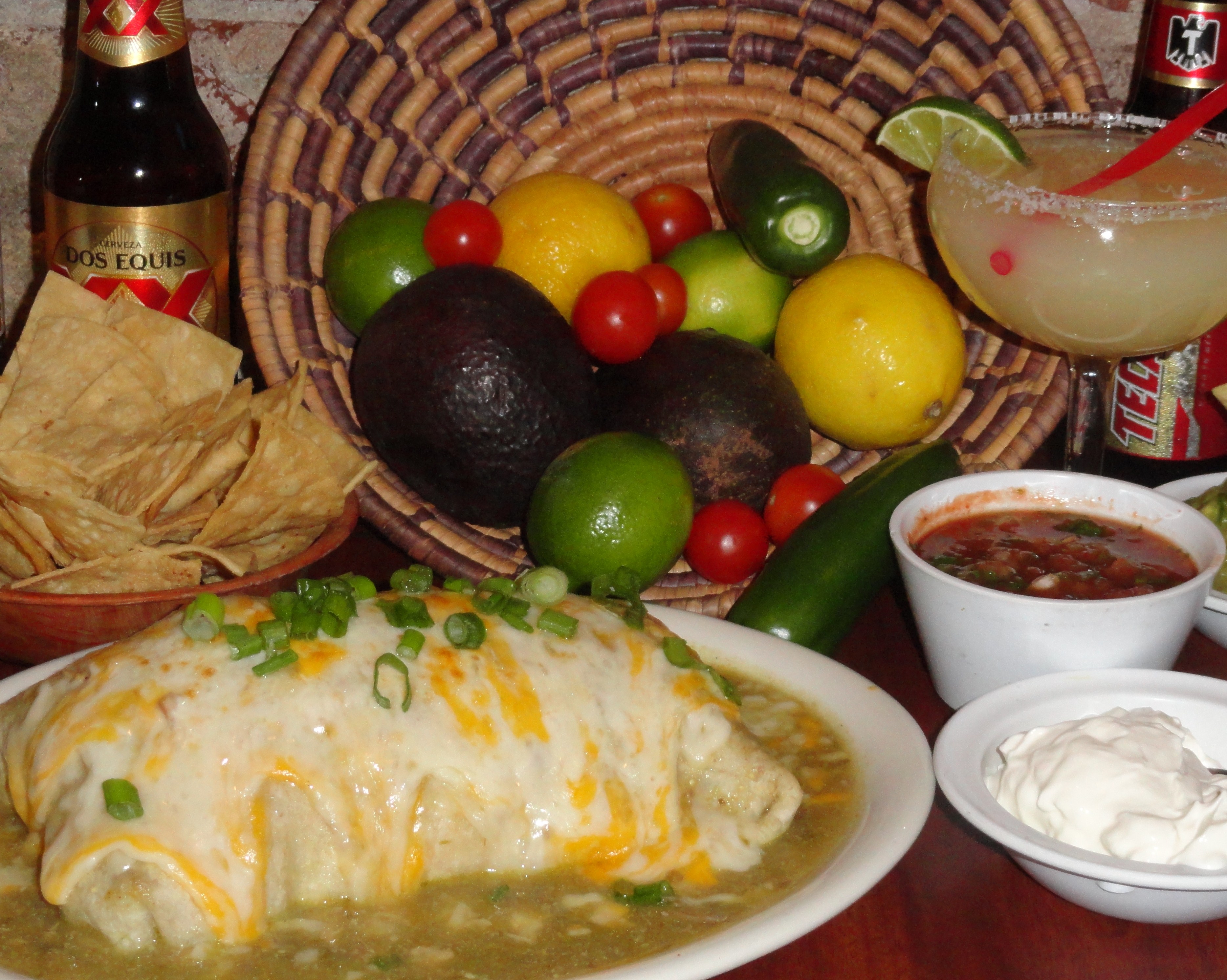 Order Chile Verde with Beans Burrito food online from Casa Del Rey store, Sierra Madre on bringmethat.com