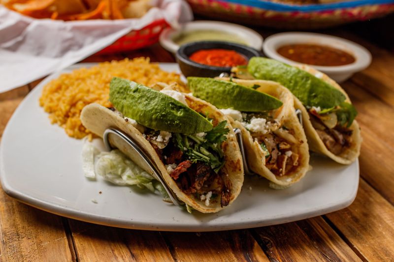 Order Tres Amigos Tacos food online from Cilantro Mexican Grill store, Houston on bringmethat.com
