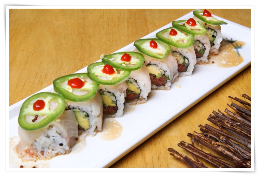 Order Yellowtail Special Roll food online from Sekai Sushi store, Mesa on bringmethat.com