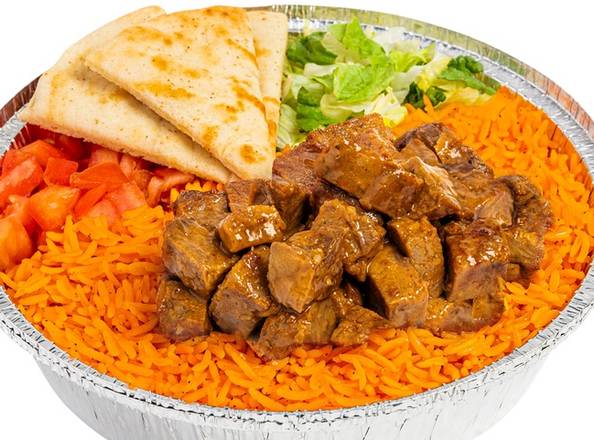 Order Savory Herb Beef Platter food online from The Halal Guys store, Newark on bringmethat.com