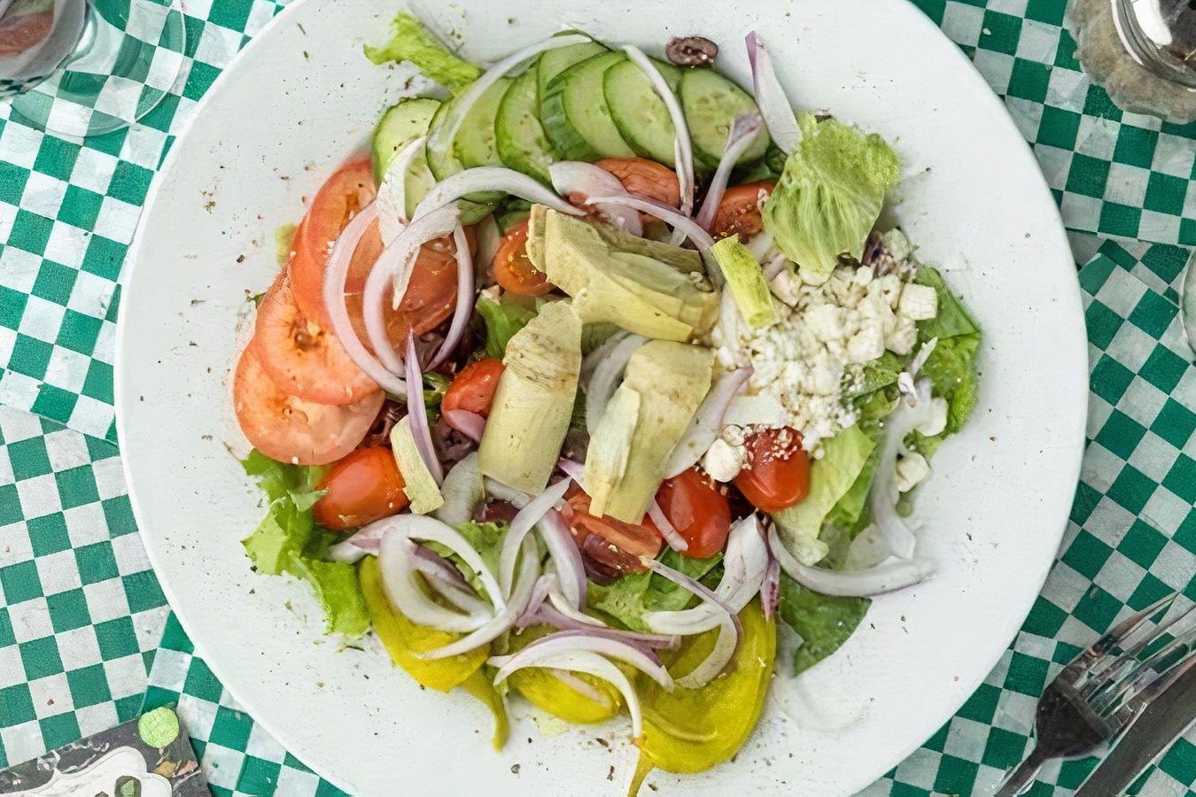 Order Greek Salad food online from Cucina Pizza by Design store, West Palm Beach on bringmethat.com