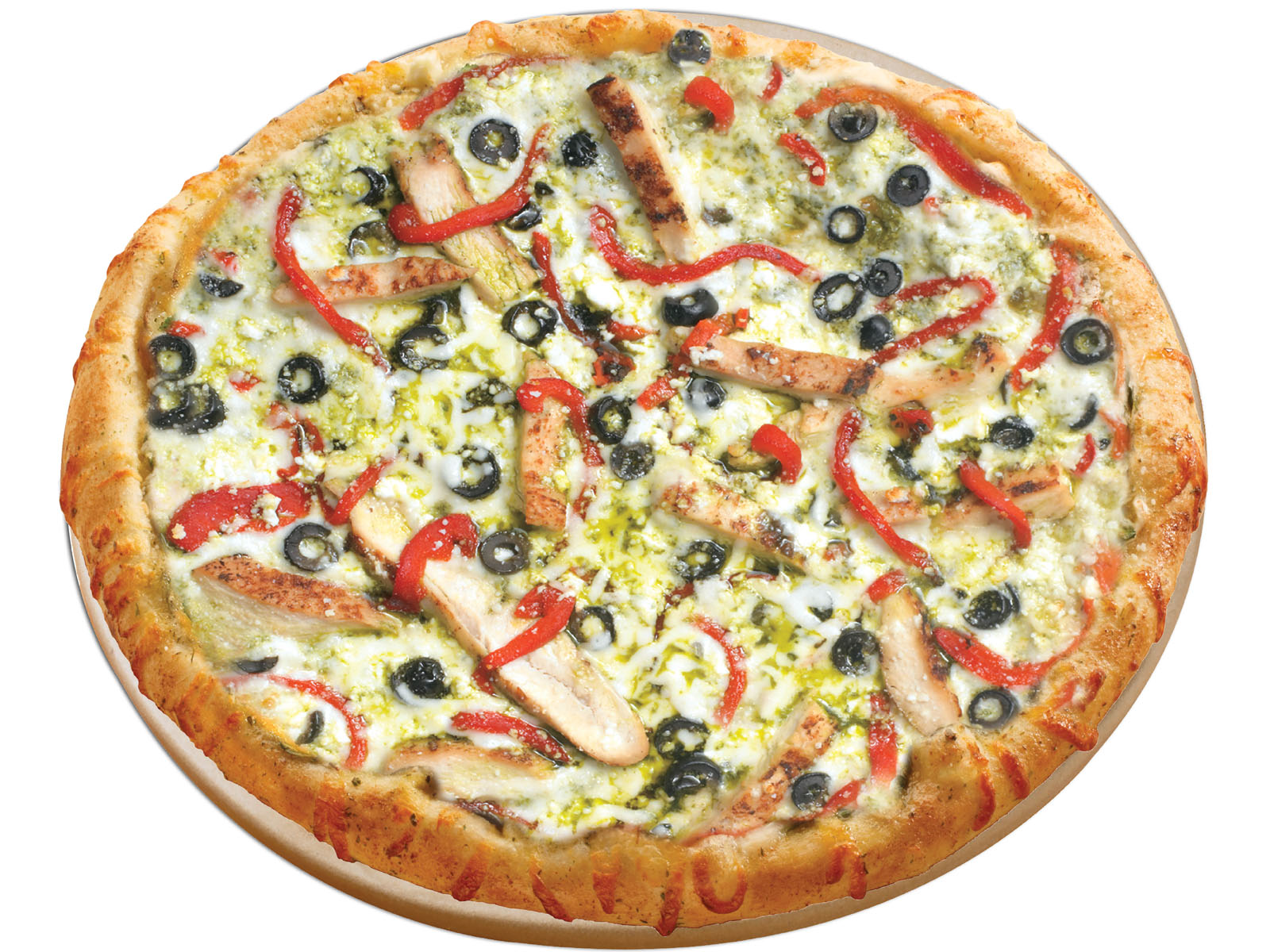 Order Chicken Pesto Pizza food online from Halal Vocelli Pizza store, Falls Church on bringmethat.com