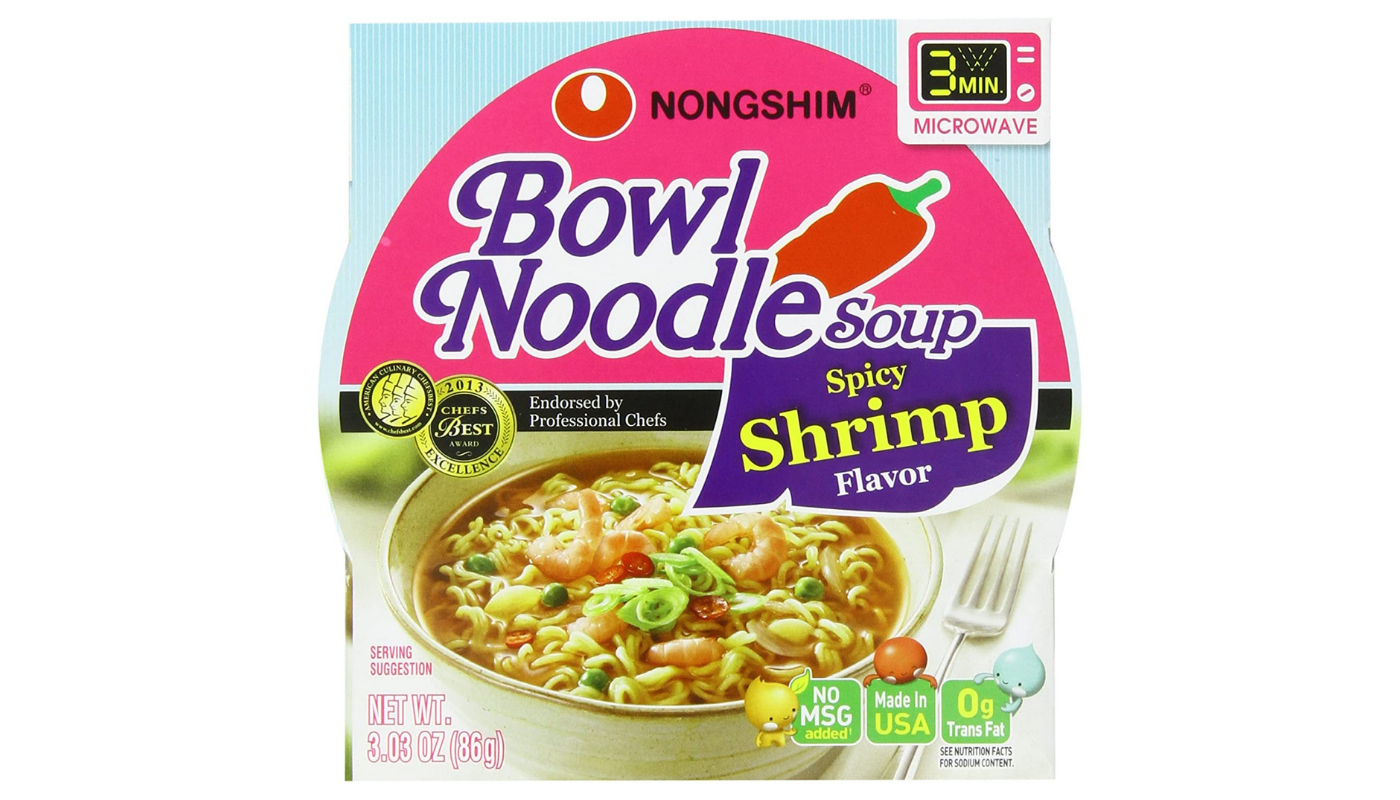 Order Nongshim Bowl Noodle Soup Spicy Shrimp food online from Circus Liquor store, Los Angeles on bringmethat.com