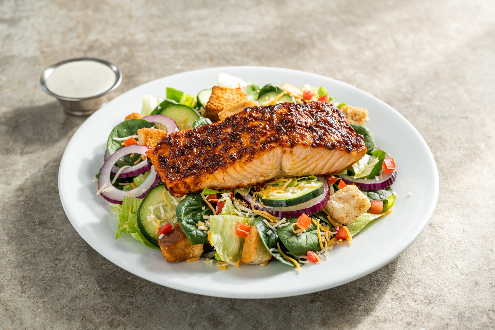 Order Ancho Salmon House Salad food online from Chili's store, Warwick on bringmethat.com