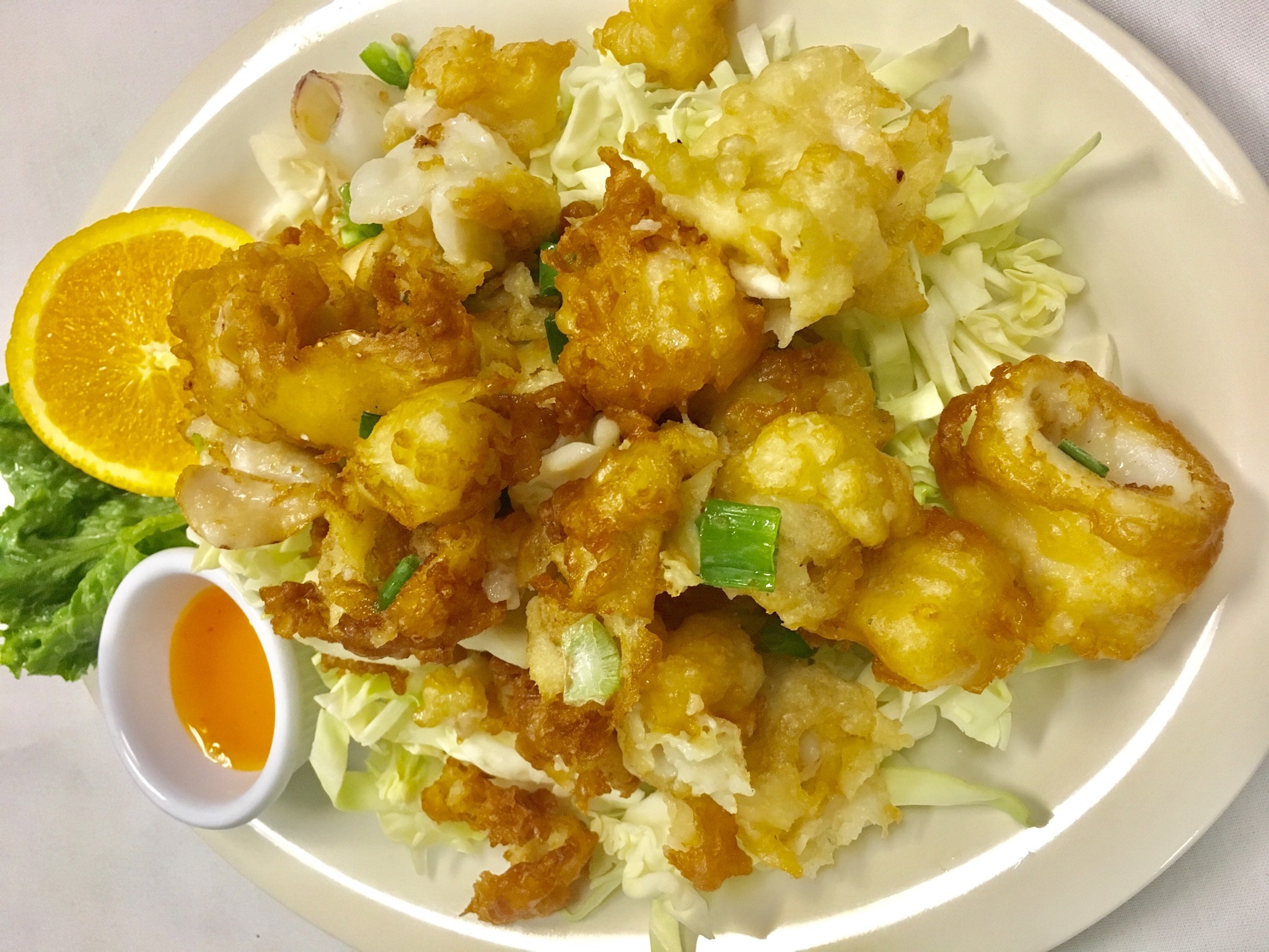 Order Fried Calamari food online from Thai Dishes Restaurant store, Santa Clarita on bringmethat.com