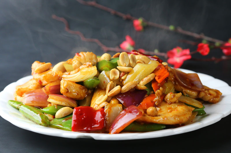 Order H02. Kung Pao Chicken   宫保鸡球 food online from Feng Ze Yuan store, San Francisco on bringmethat.com