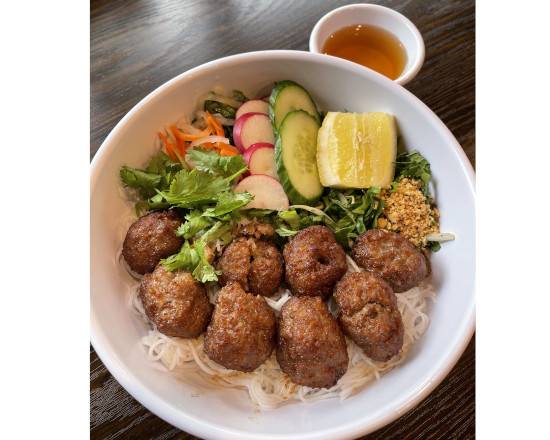 Order N8 Noodles with Pork Meatballs food online from Indochine Restaurant store, New Brunswick on bringmethat.com