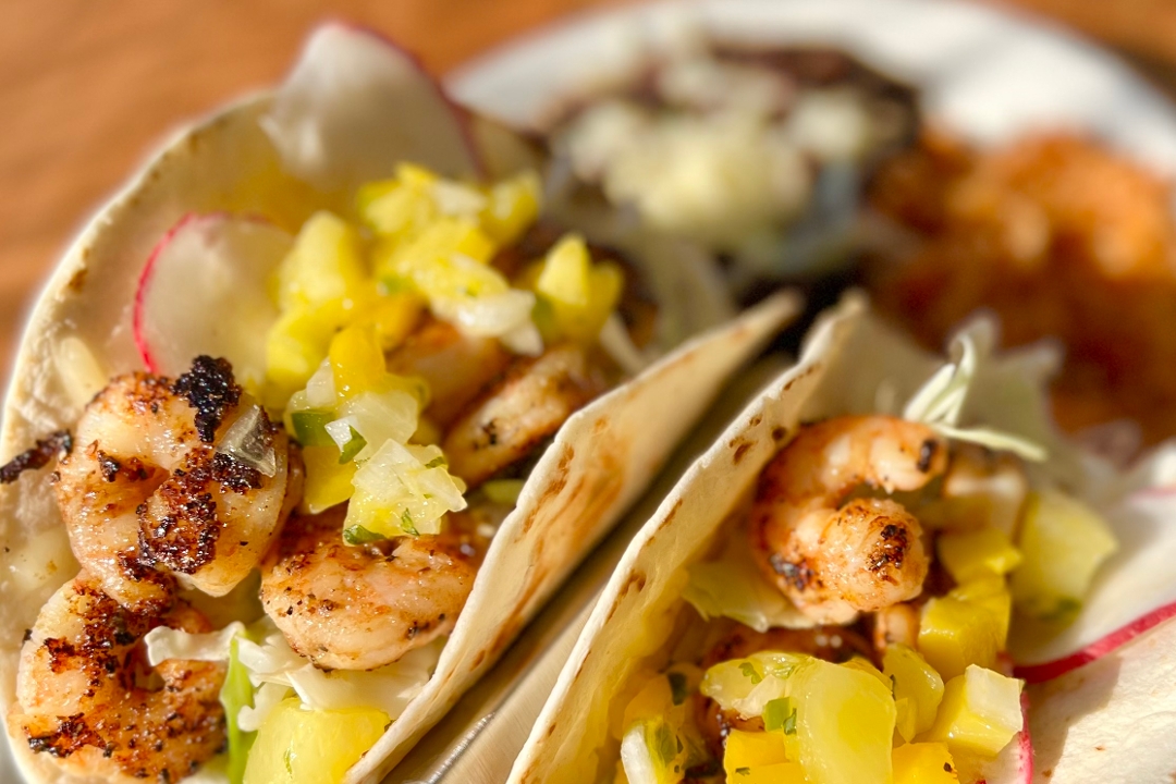 Order *Caribbean Shrimp Tacos food online from Seasons & Regions Seafood Grill store, Portland on bringmethat.com