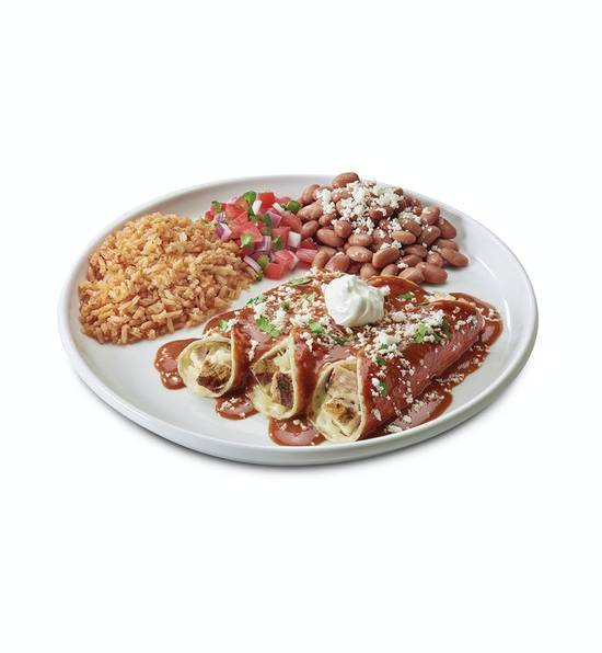 Order Enchiladas Rojas food online from Baja Fresh store, Camarillo on bringmethat.com