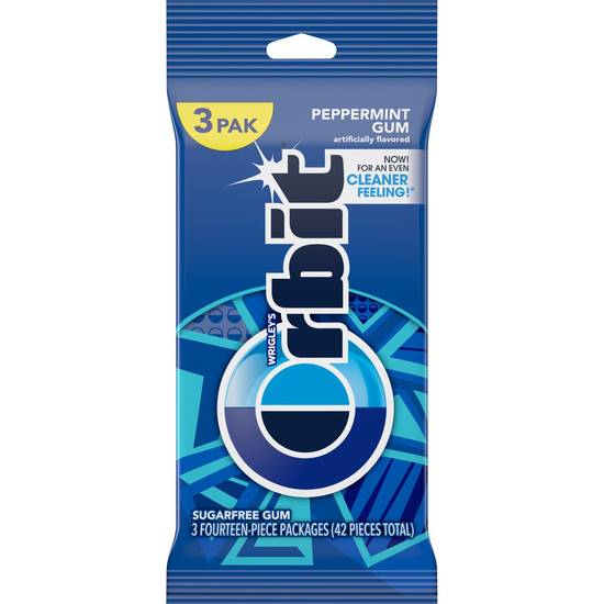 Order ORBIT Peppermint Sugar Free Chewing Gum, 14 Count Pack of 3 food online from Cvs store, SUNNYVALE on bringmethat.com