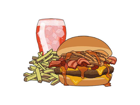Order Riggity Riggity Wrecked Bourbon Bacon Burger Combo food online from Wendy store, Catlettsburg on bringmethat.com