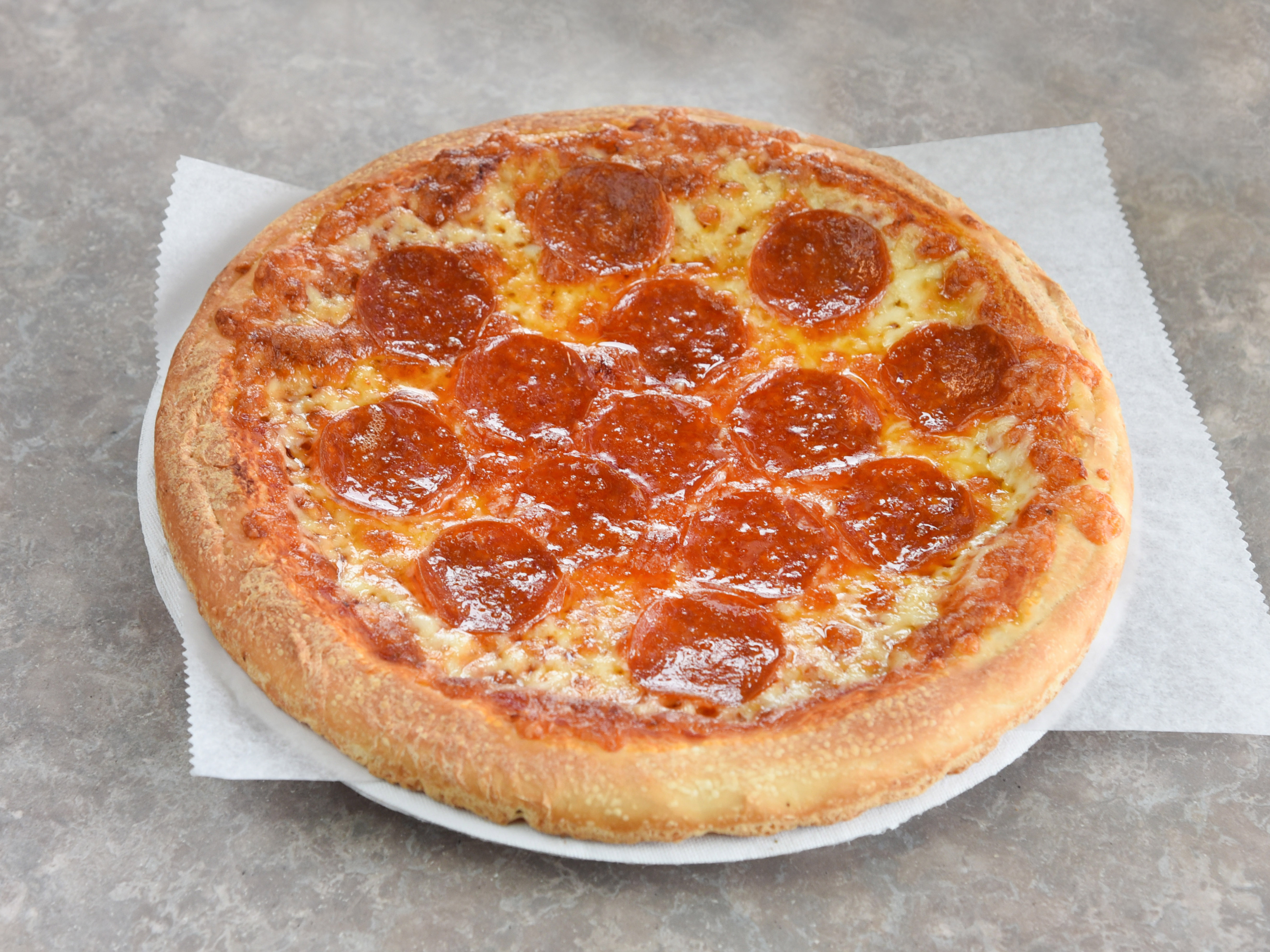 Order 10" Pepperoni Pizza food online from Indigo Pizza store, Yonkers on bringmethat.com