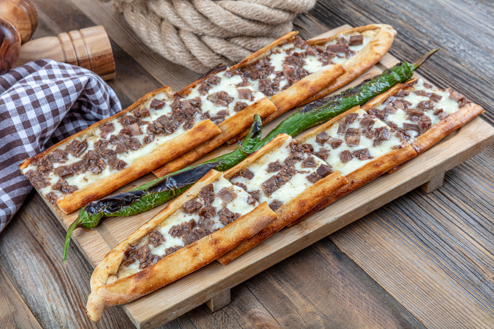 Order Flatbread with Kavurma & Egg & Cheese food online from Turkitch store, Chicago on bringmethat.com