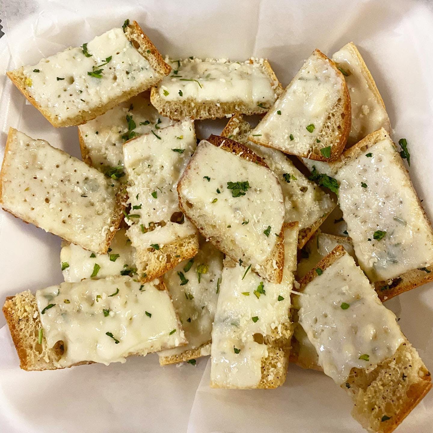 Order Garlic Bread with Cheese - Side food online from Angela Pizzeria store, Philadelphia on bringmethat.com